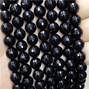 Black Onyx Agate Beads Faceted Round, approx 12mm dia [GB16833-12MM]
