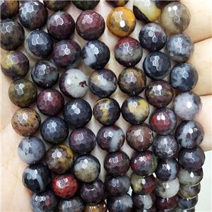Poppy Jasper Beads Multicolor Dye Faceted Round, approx 10mm dia [GB16844-10MM]