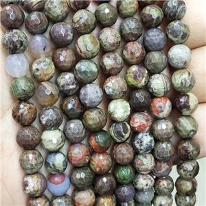 Natural Ocean Jasper Beads Green Faceted Round, approx 6mm dia [GB16880-6MM]