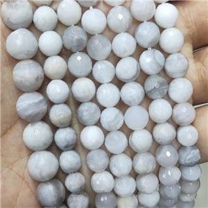 Natural White Crazy Lace Agate Beads Faceted Round, approx 4mm dia [GB16915-4MM]