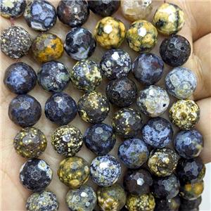 Natural Blue Ocean Agate Beads Faceted Round, approx 8mm dia [GB16922-8MM]