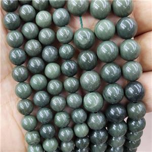 Green Agate Beads Dye Smooth Round, approx 6mm dia [GB16935-6MM]