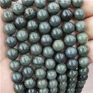 Green Agate Beads Dye Stripe Smooth Round, approx 6mm dia [GB16936-6MM]