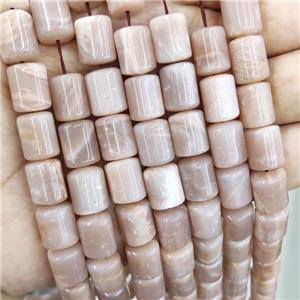 Natural Peach Moonstone Beads 3faces Tube, approx 10-13mm [GB16938]