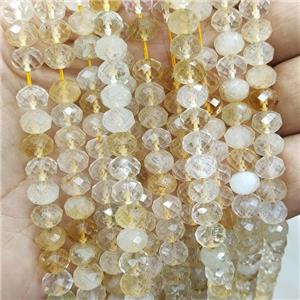 Natural Citrine Beads Faceted Rondelle, approx 5.5-7.5mm [GB16939]