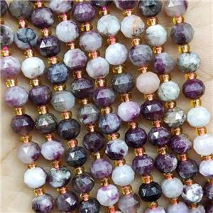 Natural Plum Blossom Tourmaline Beads Cut Rondelle, approx 5-6mm [GB16972]