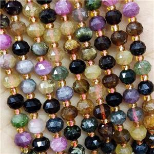Natural Tourmaline Beads Multicolor Cut Rondelle, approx 5-6mm [GB16973]