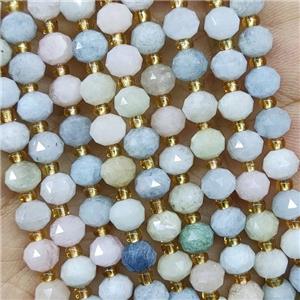 Natural Morganite Beads Multicolor Cut Rondelle, approx 5-6mm [GB16974]