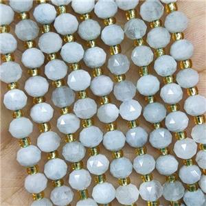 Natural Aquamarine Beads Blue Cut Rondelle, approx 5-6mm [GB16981]