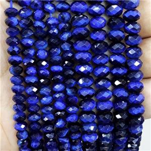 Darkblue Tiger Eye Stone Beads Faceted Rondelle Dye, approx 5x8mm [GB16993-5X8MM]