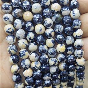 Yellow Fire Agate Beads Faceted Round Electroplated, approx 10mm dia [GB17003-10MM]