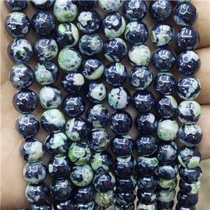 Green Fire Agate Beads Faceted Round Electroplated, approx 10mm dia [GB17005-10MM]