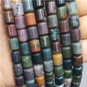 Natural Indian Agate Beads Tube Multicolor, approx 8-10mm [GB17012]