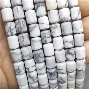 Natural Howlite Turquoise Tube Beads Cylinder White, approx 8-10mm [GB17013]