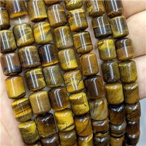 Natural Tiger Eye Stone Beads Tube Yellow, approx 8-10mm [GB17015]
