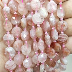 Natural Peach Sunstone Beads Faceted Circle, approx 12mm [GB17028]