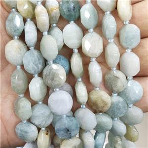 Natural Aquamarine Beads Blue Faceted Circle, approx 12mm [GB17032]
