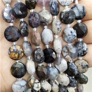Natural Moss Opal Beads Faceted Circle, approx 12mm [GB17035]