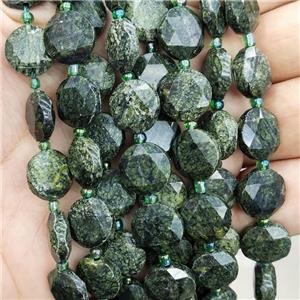 Natural Green Lace Jasper Beads Faceted Circle, approx 12mm [GB17039]