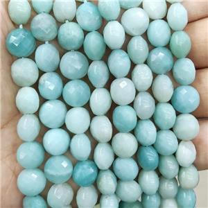 Natural Blue Amazonite Beads Faceted Circle, approx 10mm [GB17056]