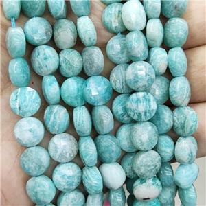 Natural Green Amazonite Beads Faceted Circle, approx 10mm [GB17064]