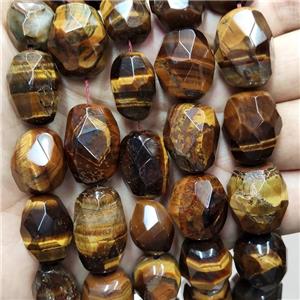 Natural Tiger Eye Stone Nugget Beads Freeform Faceted, approx 12-16mm [GB17078]