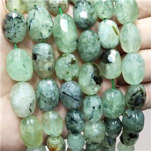 Natural Green Prehnite Nugget Beads Freeform Faceted, approx 12-16mm [GB17080]
