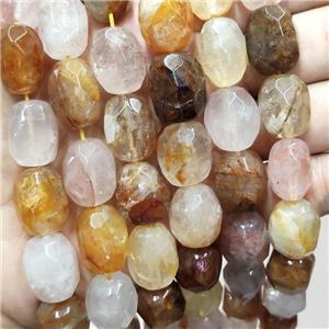 Natural Yellow Hematoid Quartz Nugget Beads Freeform Faceted, approx 12-16mm [GB17085]