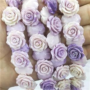 Purple Resin Flower Beads, approx 20mm, 30pcs per st [GB17101]