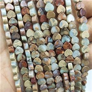Natural Imperial Jasper Beads Heart, approx 6mm [GB17128]