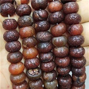 Crackle Agate Beads Snakeskin Rondelle Red, approx 13-14mm [GB17132-14MM]