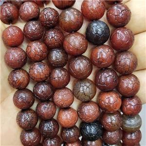 Crackle Agate Beads Snakeskin Round Red, approx 13mm [GB17134-13MM]
