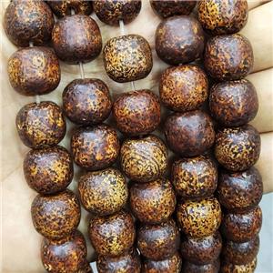 Natural Agate Barrel Beads Oakskin Brown Dye, approx 13-15mm [GB17137]