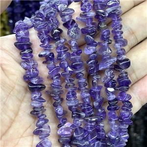 Natural Amethyst Chips Beads Purple Freeform, approx 5-8mm, 32inch length [GB17168]