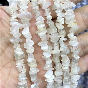 Natural Moonstone Chips Beads Gray Freeform, approx 5-8mm, 32inch length [GB17171]