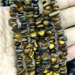 Natural Tiger Eye Stone Chips Beads Freeform, approx 5-8mm, 32inch length [GB17176]