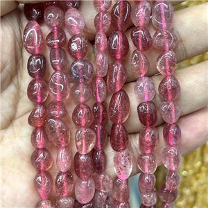 Natural Pink Strawberry Quartz Chips Beads Freeform, approx 5-8mm [GB17185]