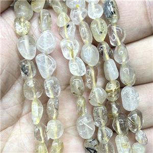 Natural Gold Rutilated Quartz Chips Beads Freeform, approx 5-8mm [GB17195]