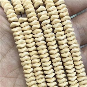 Yellow Oxidative Agate Heishi Spacer Beads Faceted, approx 6mm [GB17202]