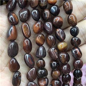 Red Tiger Eye Stone Chips Beads Freeform, approx 8-10mm [GB17241]