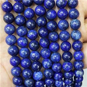 Natural Lapis Lazuli Beads Blue Dye Smooth Round, approx 8mm dia [GB17257]