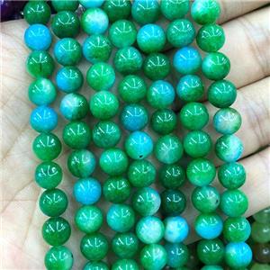Dichromatic Jade Beads Green Dye Smooth Round, approx 8mm dia [GB17259]