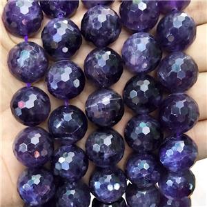 Natural Amethyst Beads DeepPurple Faceted Round, approx 16mm [GB17291-16MM]