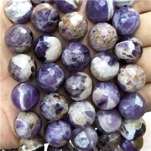 Natural Dogtooth Amethyst Beads Purple Faceted Round, approx 16mm [GB17292]