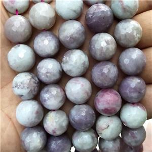 Natural Plum Blossom Tourmaline Beads Faceted Round, approx 14mm [GB17293]