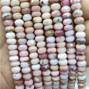 Natural Pink Opal Beads Faceted Rondelle, approx 4x7mm [GB17295]