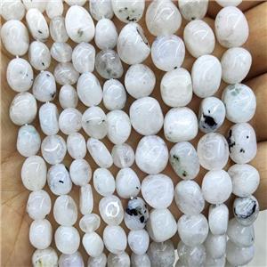 Natural White Moonstone Chips Beads Rainbow Freeform Polished, approx 10-12mm [GB17346-10X12MM]