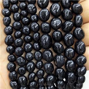 Natural Black Tourmaline Chips Beads Freeform Polished, approx 6-9mm [GB17347-6X9MM]