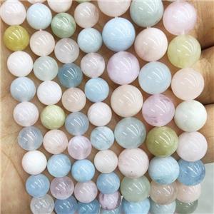 Round Morganite Beads Smooth Multicolor, approx 8mm dia [GB17356-8MM]