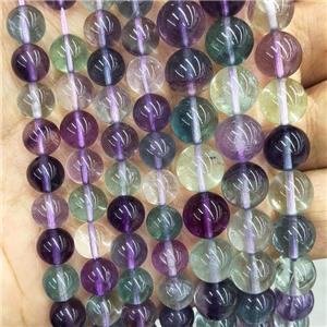 Natural Fluorite Beads Multicolor Smooth Round, approx 6mm dia [GB17359-6MM]